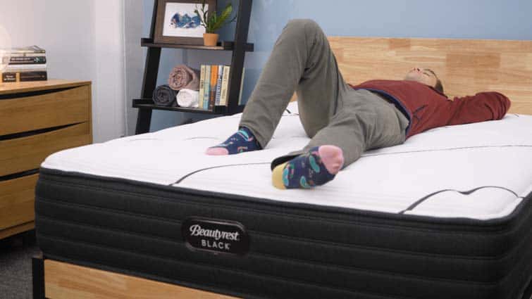 Back sleeping on the Simmons Beautyrest Black mattress